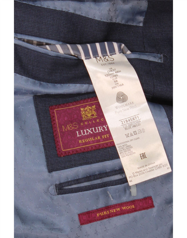 Marks & Spencer Ανδρικό μπουφάν μπλέιζερ με 2 κουμπιά κανονική εφαρμογή UK 48 2XL Navy Blue