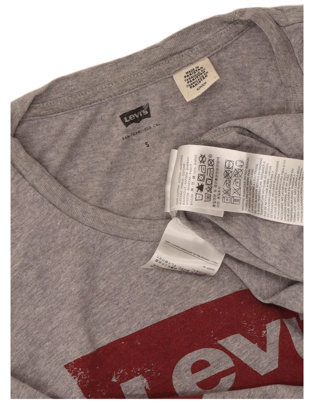 Ανδρικό γραφικό μπλουζάκι Levi's Top Small Grey Flecked Cotton
