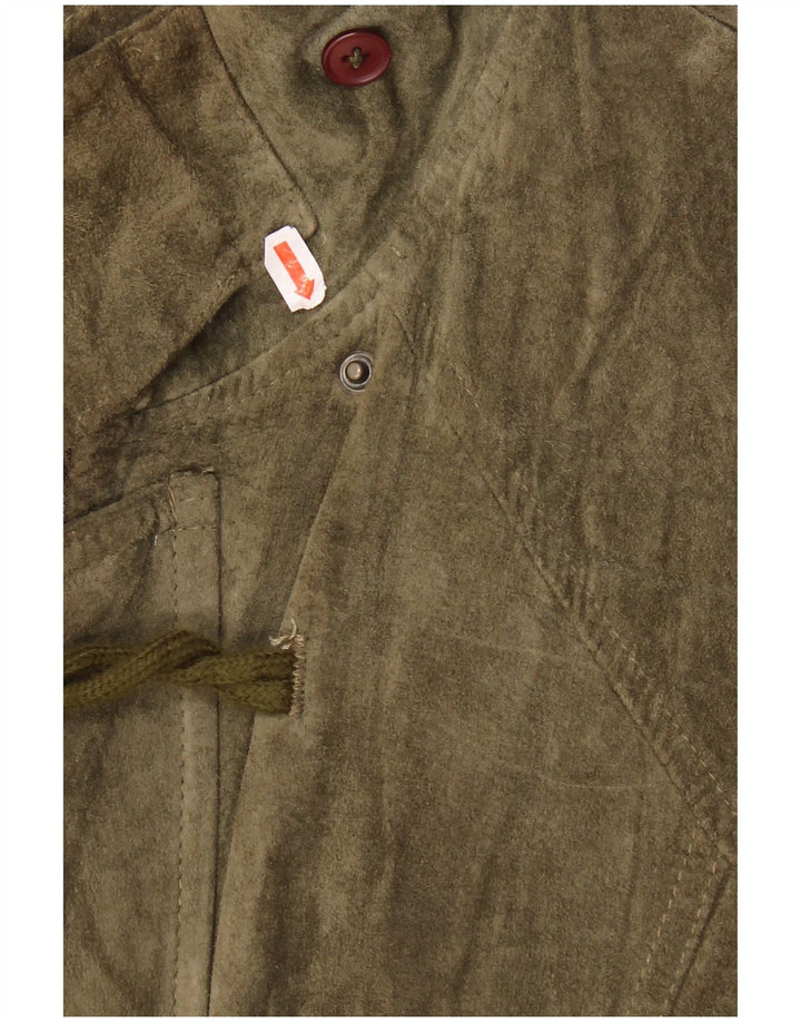 Vintage Γυναικείο Suede Duffle Coat UK 42 XL Khaki