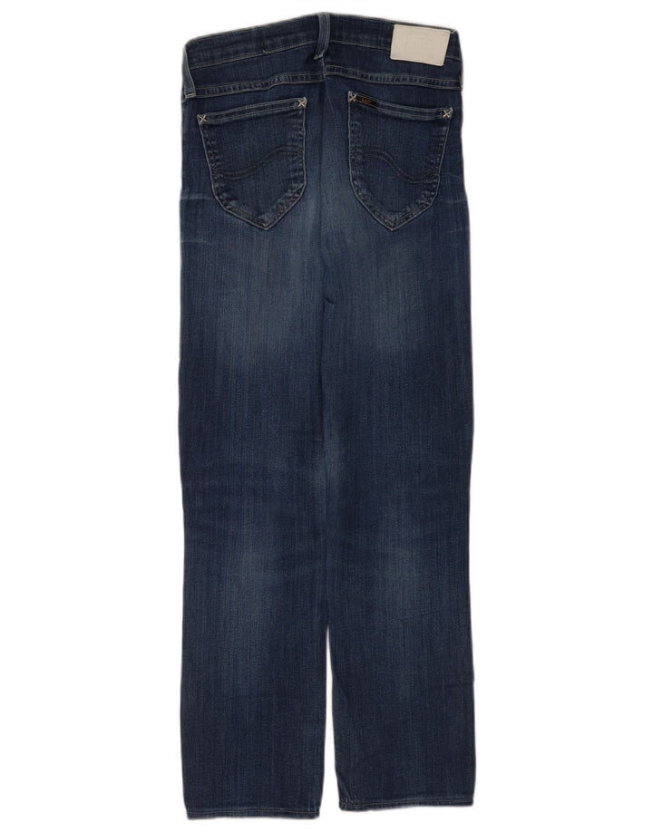 Lee Womens Jade Distressed Straight Jeans W29 L28 Blue Cotton