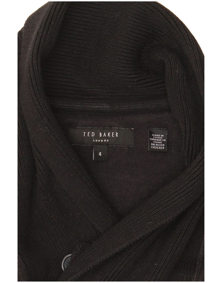 Ted Baker Ανδρικό πουλόβερ με σάλι λαιμό, μέγεθος 4 μεγάλο μαύρο