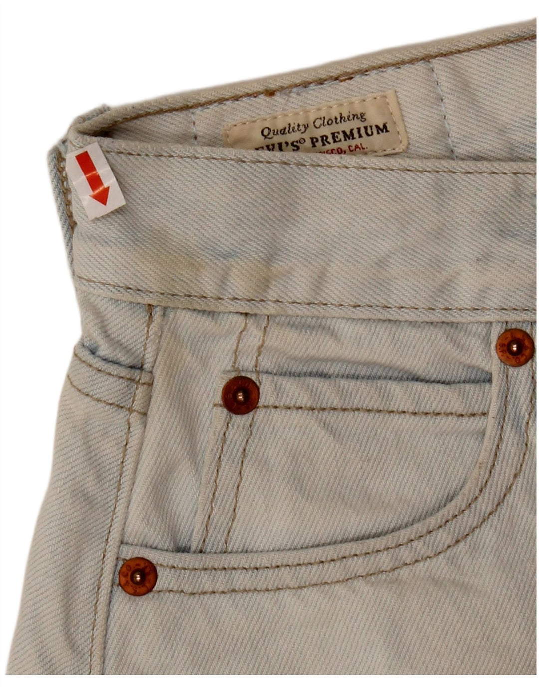 Γυναικείο ψηλόμεσο τζιν σορτς LEVI'S W25 XS Μπλε βαμβακερό