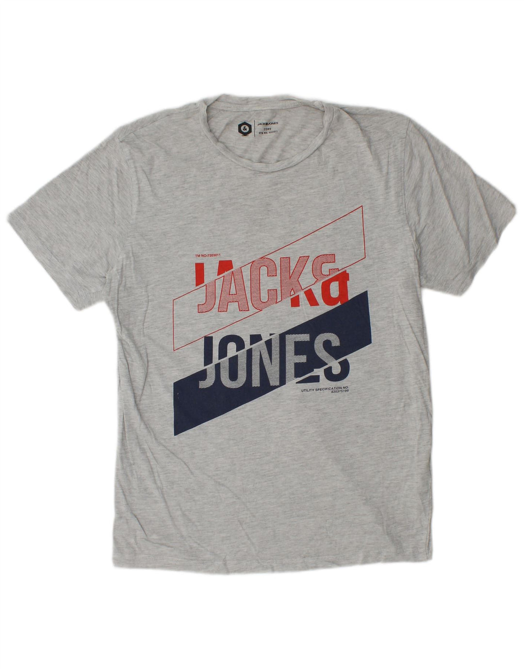 Ανδρικό γραφικό μπλουζάκι Jack & Jones Τοπ μεσαίο γκρι βαμβακερό