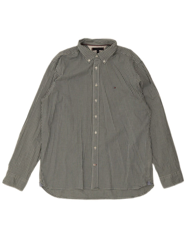 Tommy Hilfiger Ανδρικό πουκάμισο κανονικής εφαρμογής 2XL Πράσινο βαμβακερό Gingham