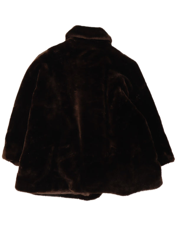 ALBA FORNARI Γυναικείο Πανωφόρι από Faux Fur Oversized EU 46 XL Καφέ