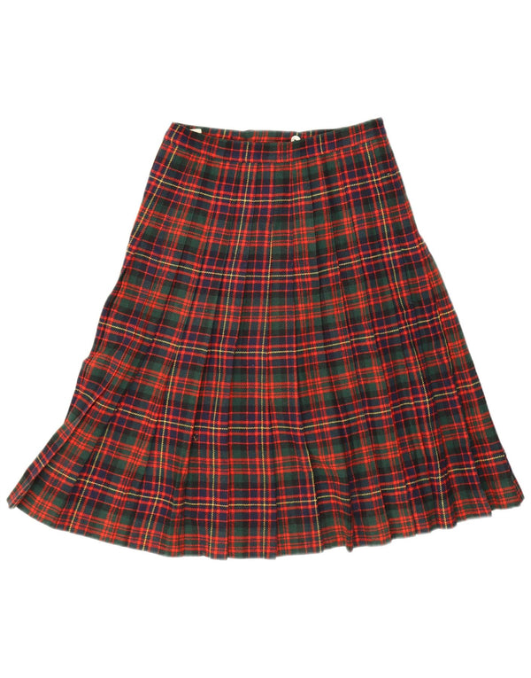 Vintage γυναικεία φούστα με μαχαίρι πλισέ W28 μεσαία πολύχρωμη επιταγή