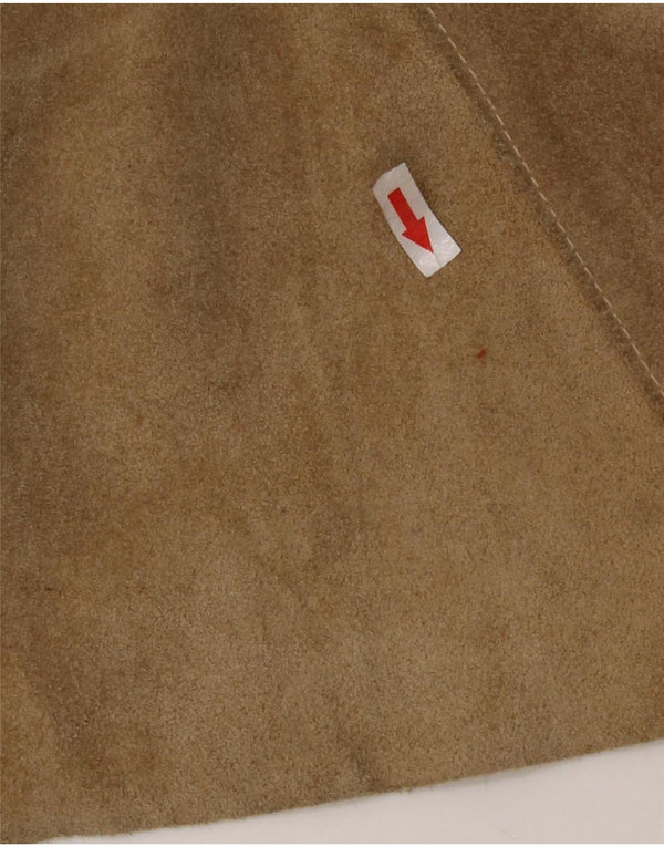 Vintage Γυναικεία Δερμάτινη Φούστα IT 44 Medium W28 Beige