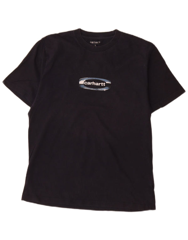 Ανδρικό γραφικό T-Shirt Carhartt Top Large Navy Blue από βαμβάκι