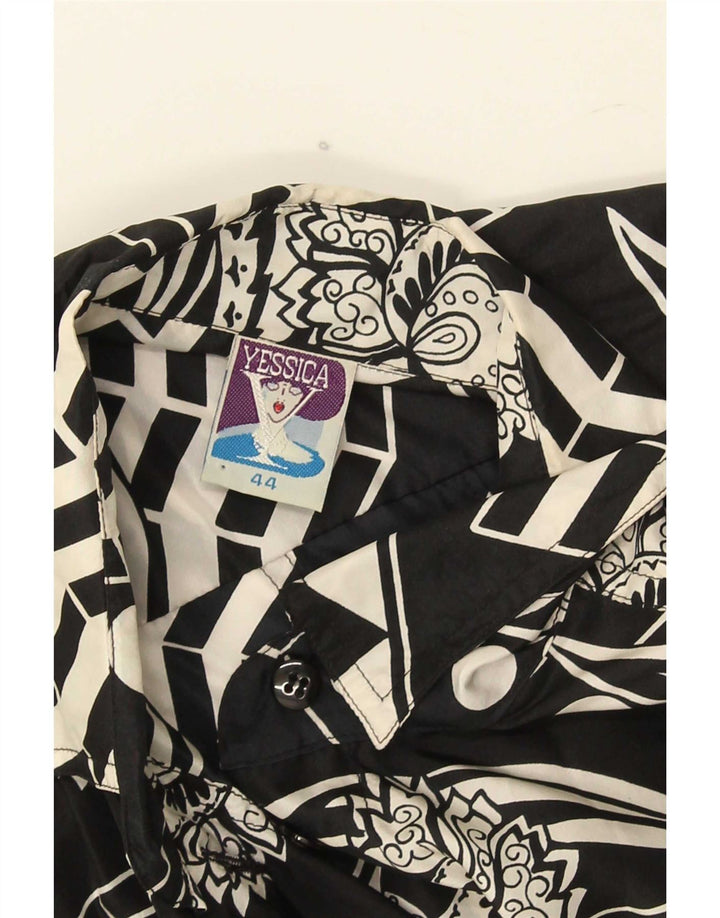Yessica Γυναικείο πουκάμισο Abstract Pattern Μπλούζα IT 44 Μεσαίο μαύρο μετάξι