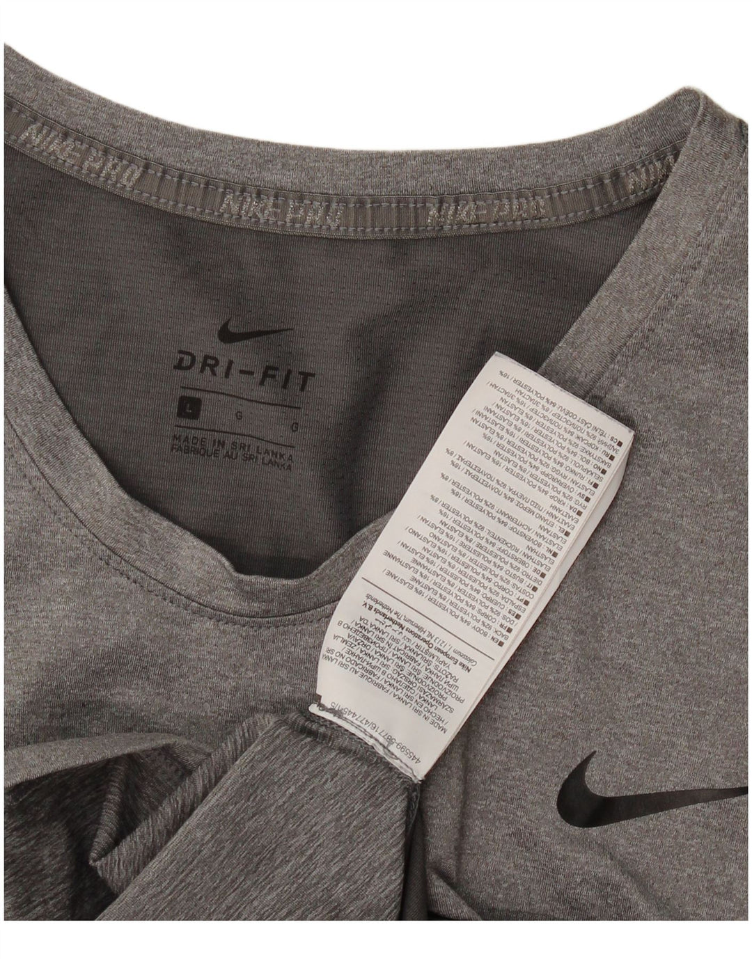 Γυναικείο T-shirt Nike Dri Fit Top UK 14 Large Grey Polyester