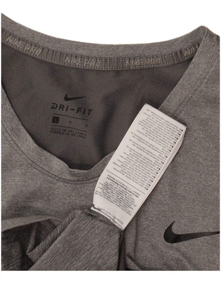 Γυναικείο T-shirt Nike Dri Fit Top UK 14 Large Grey Polyester