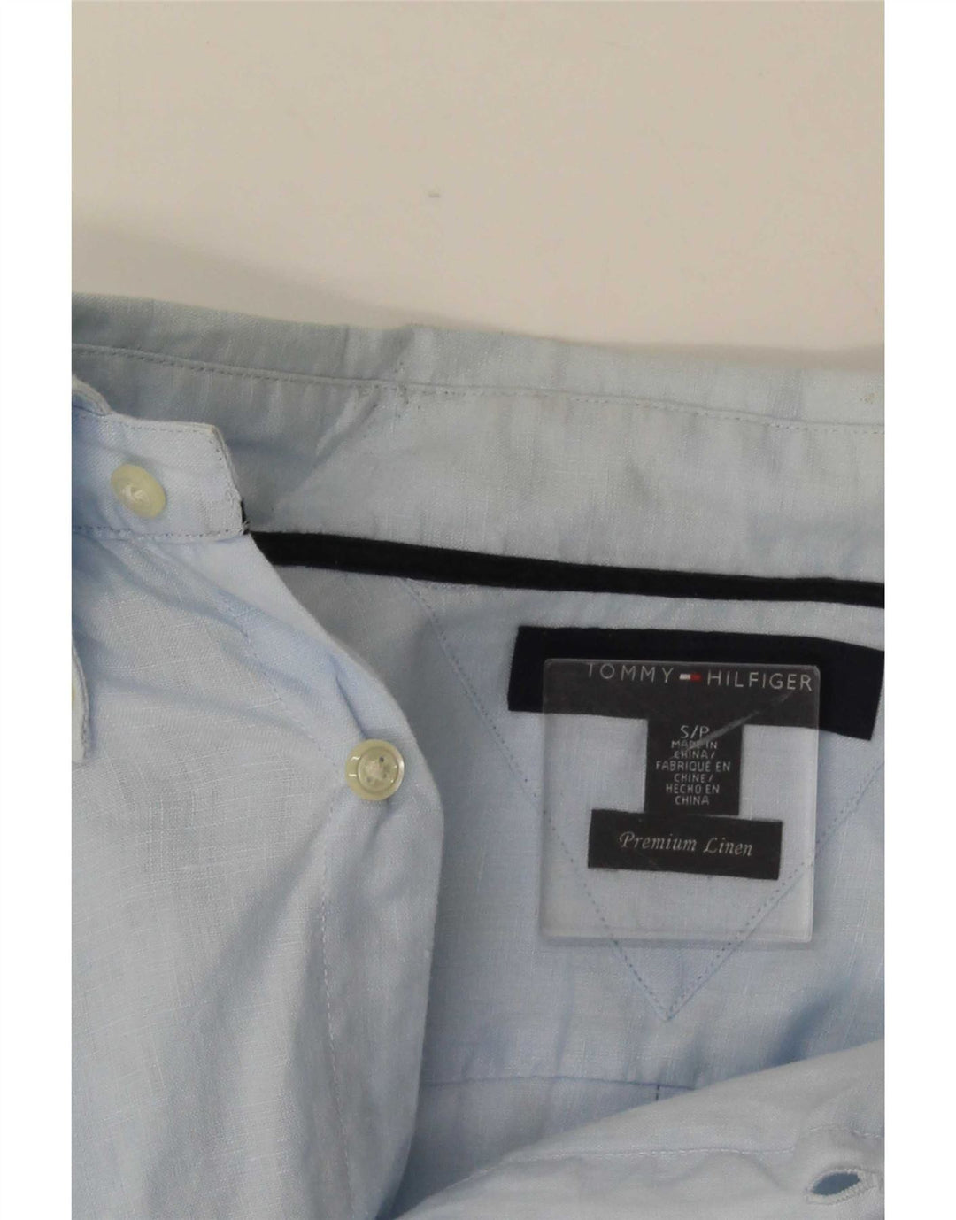 Ανδρικό πουκάμισο Tommy Hilfiger Μικρό Μπλε Λινό