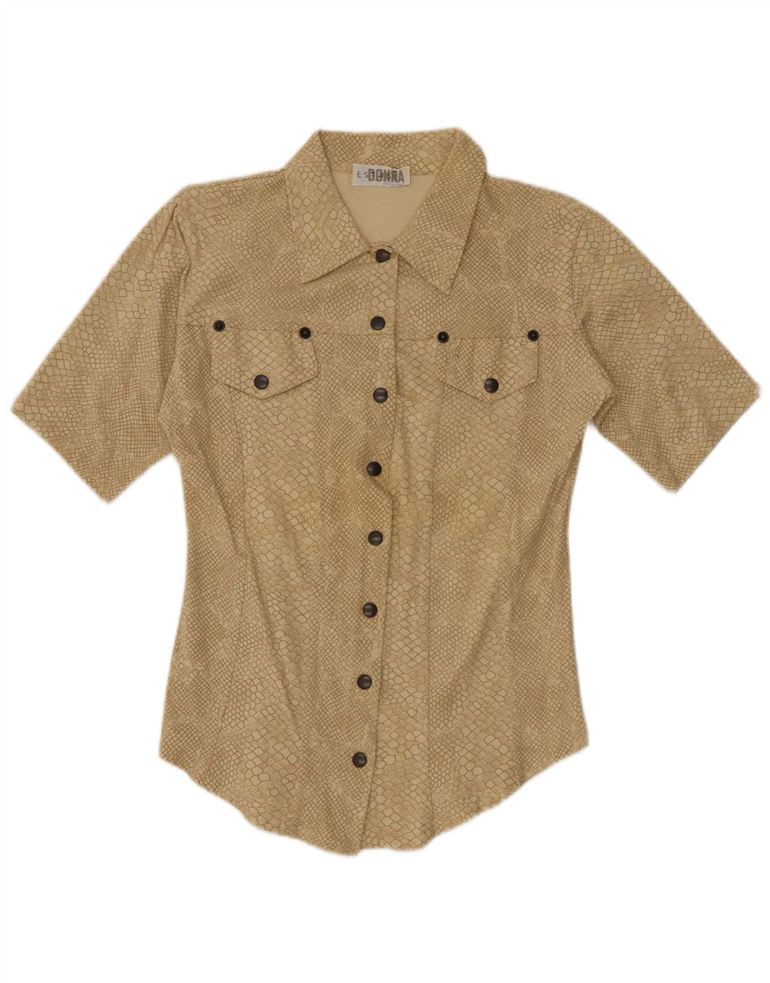 Γυναικείο πουκάμισο με αφηρημένο σχέδιο VINTAGE UK 12 Medium Beige Animal print