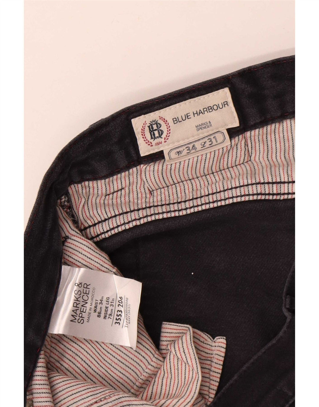 Ανδρικό σορτς Chino Marks & Spencer, Μπλε Harbor W34, Βαμβακερό μεγάλο Navy