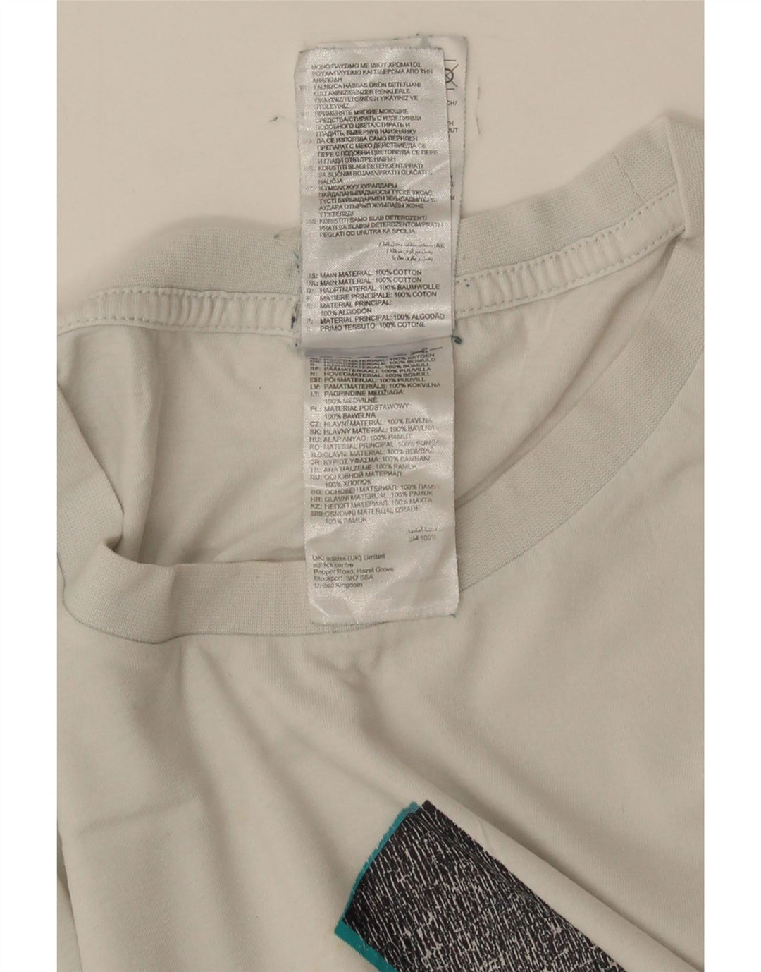 Ανδρικό γραφικό μπλουζάκι ADIDAS Top μεγάλο λευκό βαμβακερό