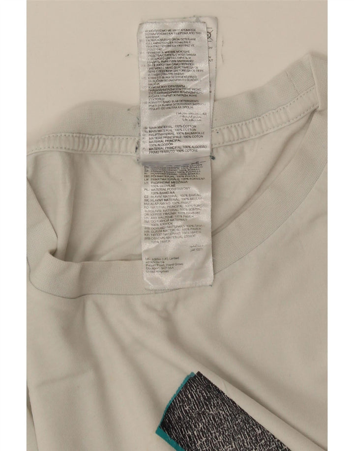 Ανδρικό γραφικό μπλουζάκι ADIDAS Top μεγάλο λευκό βαμβακερό
