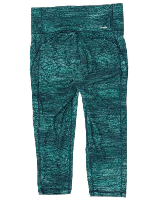 Γυναικεία Adidas Climalite Capri leggings UK 12/14 Medium Green Flecked