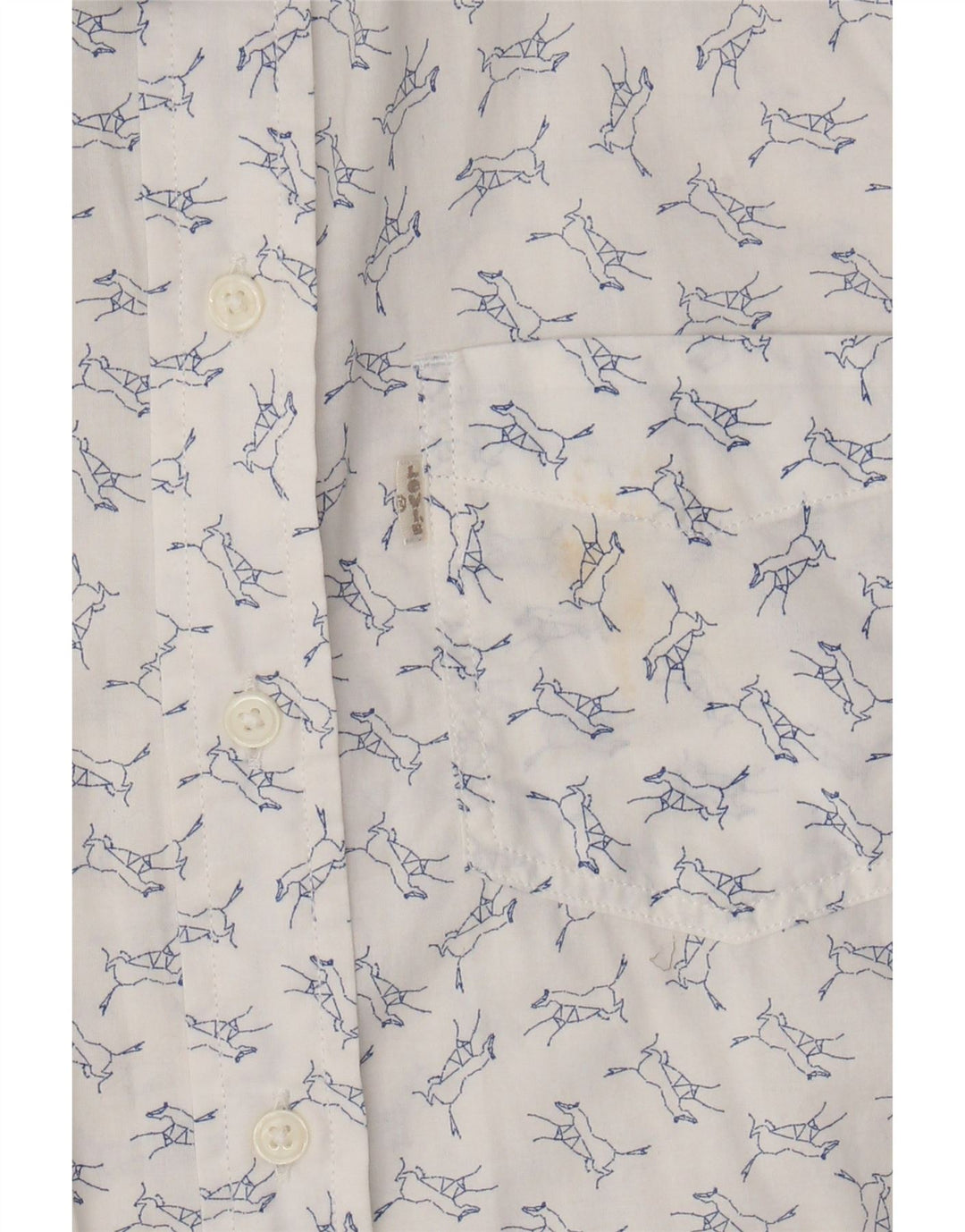 LEVI'S Womens Shirt Medium White Animal Print Cotton Vintage Levi's and Second-Hand Levi's from Messina Hembry 