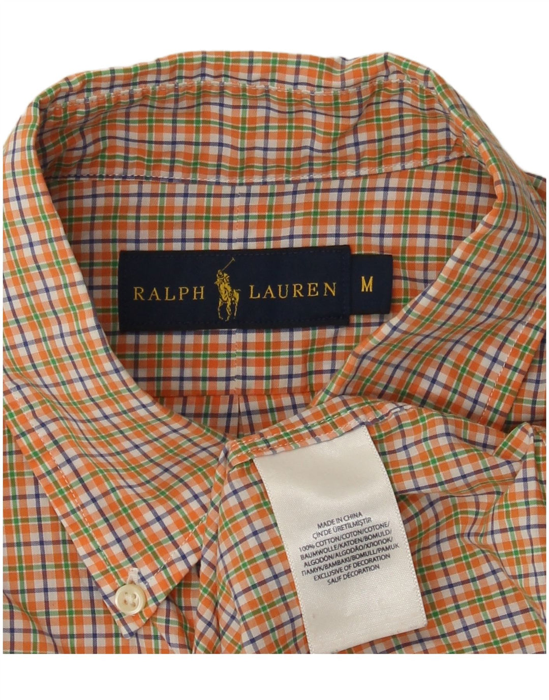 Ανδρικό κοντομάνικο πουκάμισο Ralph Lauren, μεσαίο πορτοκαλί βαμβακερό
