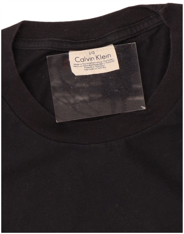 Ανδρικό T-Shirt CALVIN KLEIN Top Large Μαύρο Βαμβακερό