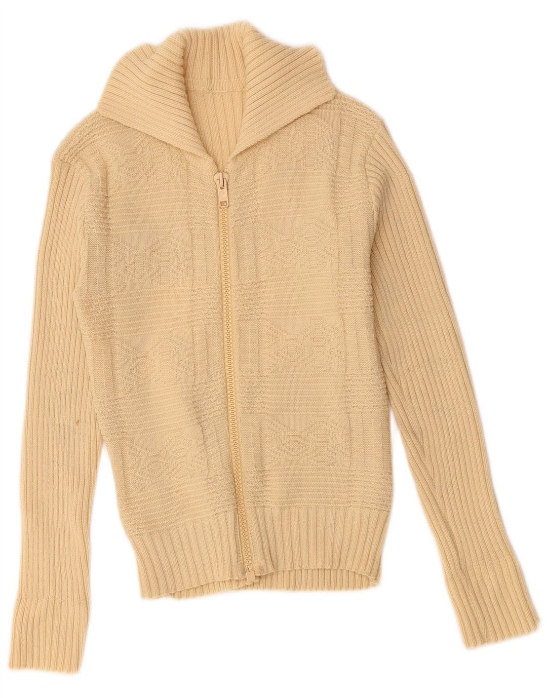 Γυναικείο πουλόβερ VINTAGE Ζακέτα UK 10 Small Beige
