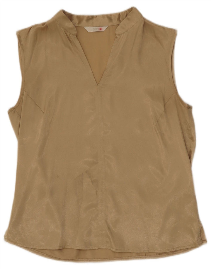 Marks & Spencer Γυναικεία Αμάνικη Μπλούζα Τοπ UK 10 Small Gold Polyester