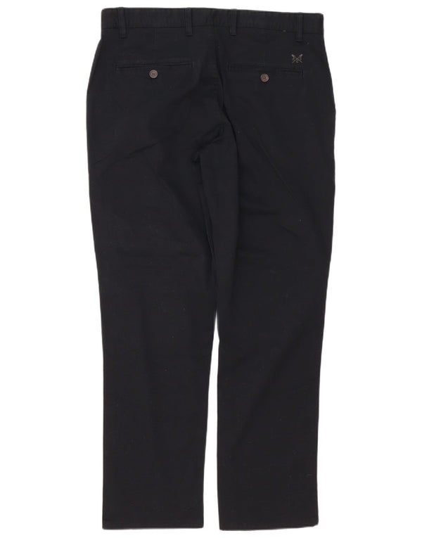 Crew Clothing Ανδρικό ίσιο παντελόνι Chino W34 L30 Μαύρο βαμβακερό