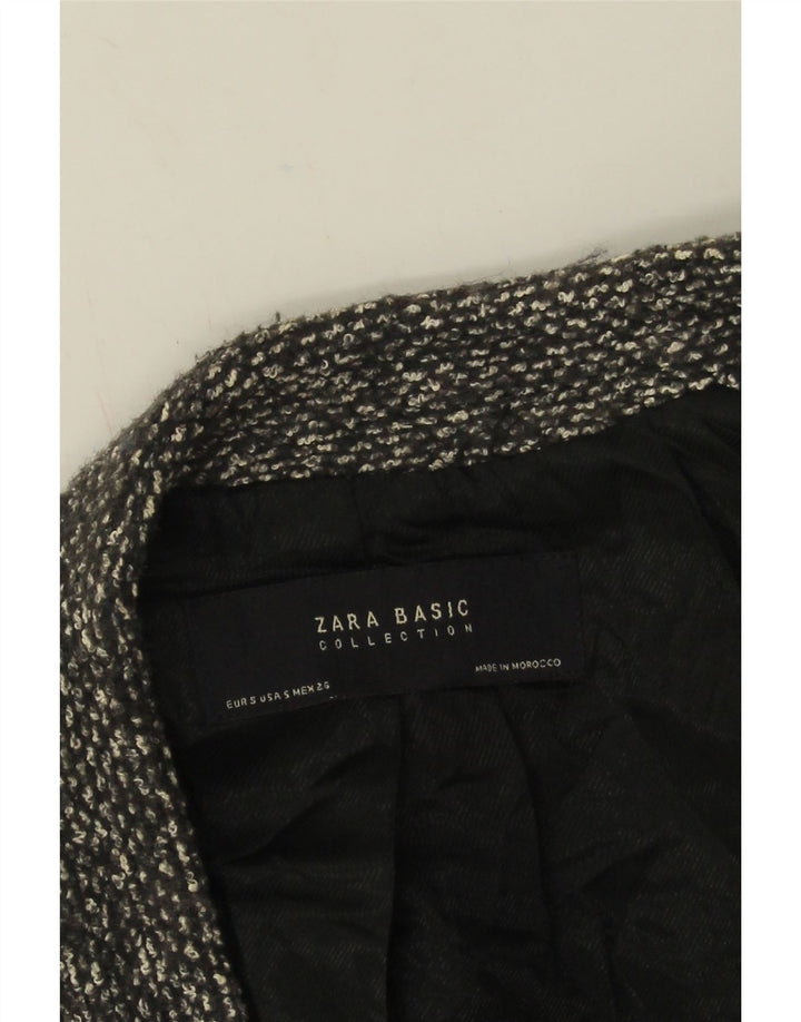 Zara Γυναικείο Longline Open Blazer Jacket UK 10 Small Grey Flecked
