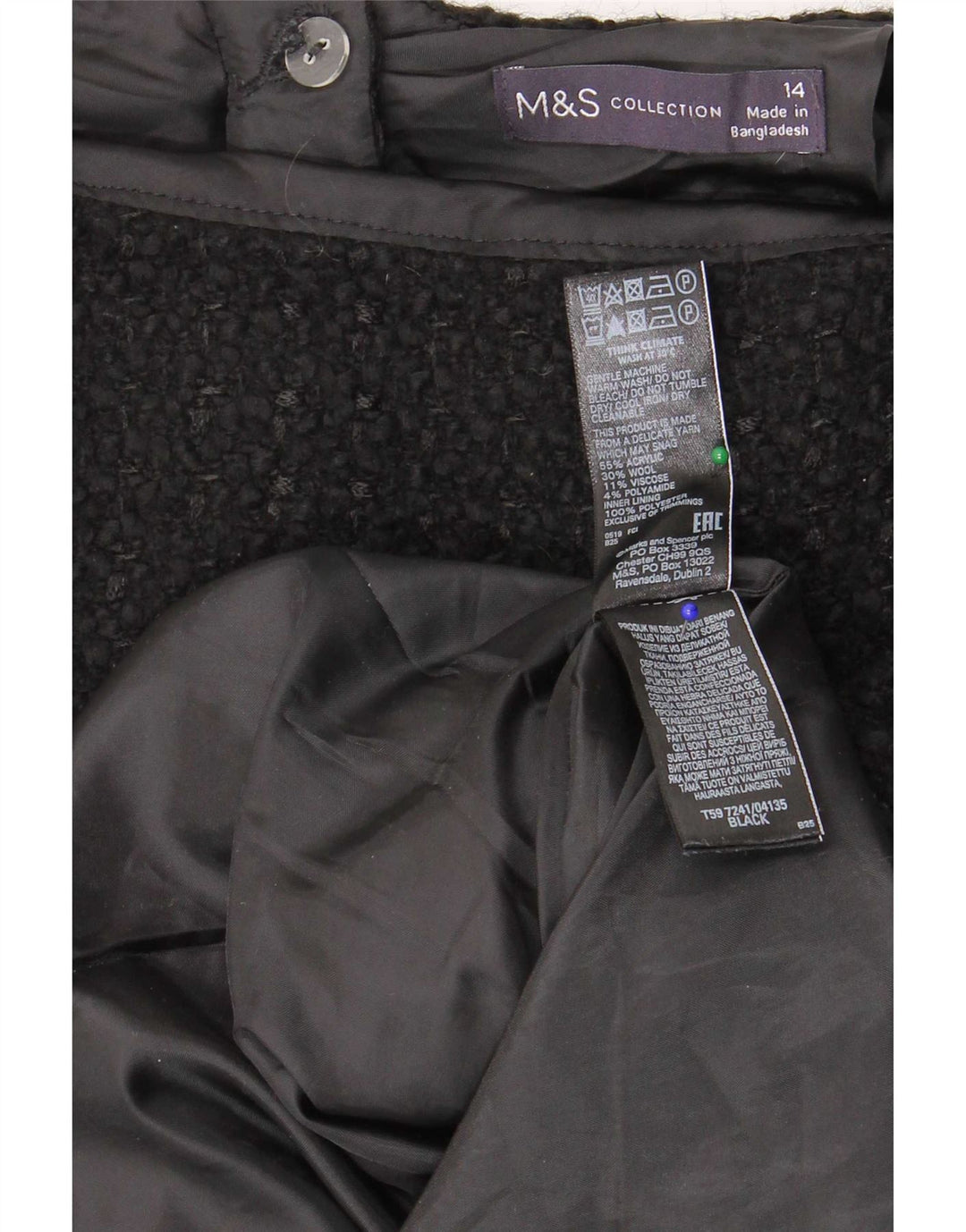 Marks & Spencer Γυναικεία Μίνι Φούστα UK 14 Medium W32 Μαύρο Ακρυλικό