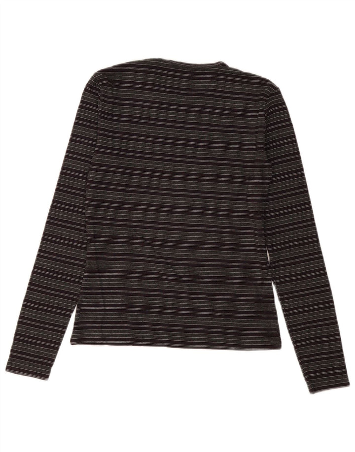 BENETTON Γυναικείο τοπ μακρυμάνικο UK 8 Μικρό γκρι ριγέ