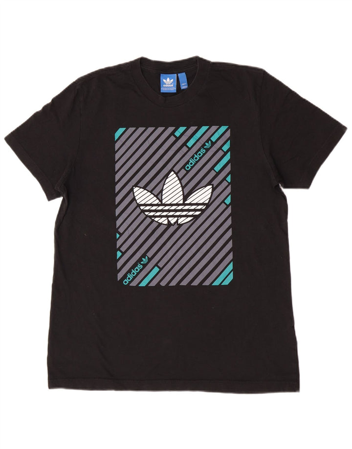 Ανδρικό γραφικό T-Shirt Adidas Top Μεσαίο μαύρο βαμβακερό