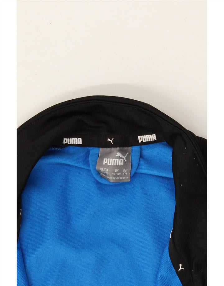 PUMA Boys Graphic Tracksuit Top Jacket 15-16 Years Blue Colourblock Vintage Puma and Second-Hand Puma from Messina Hembry 