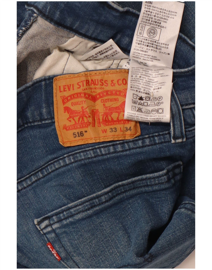 LEVI'S Ανδρικό τζιν 516 ίσιο W33 L34 Μπλε βαμβακερό