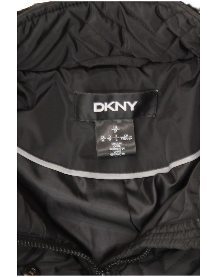 Dkny Γυναικείο Αντιανεμικό Παλτό UK 12 Medium Black Chevron