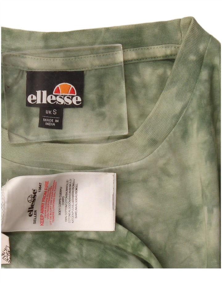 Ellesse Ανδρικό T-Shirt Top Small Khaki Tie Dye Cotton