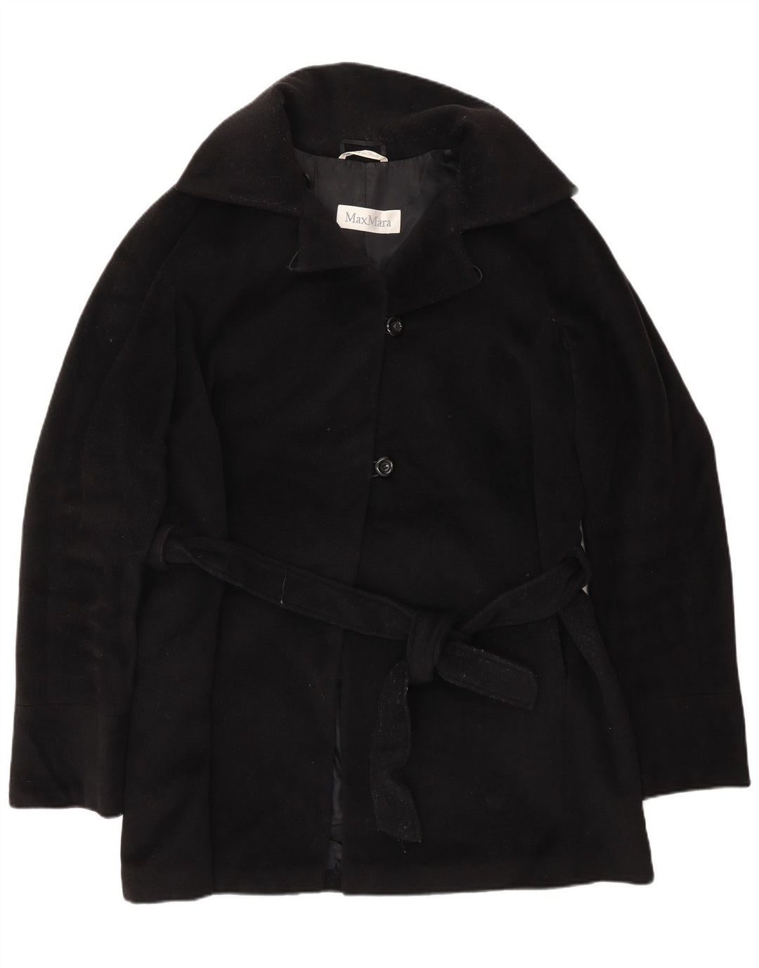 MAX MARA Γυναικείο Πανωφόρι UK 8 Small Black Wool Classic