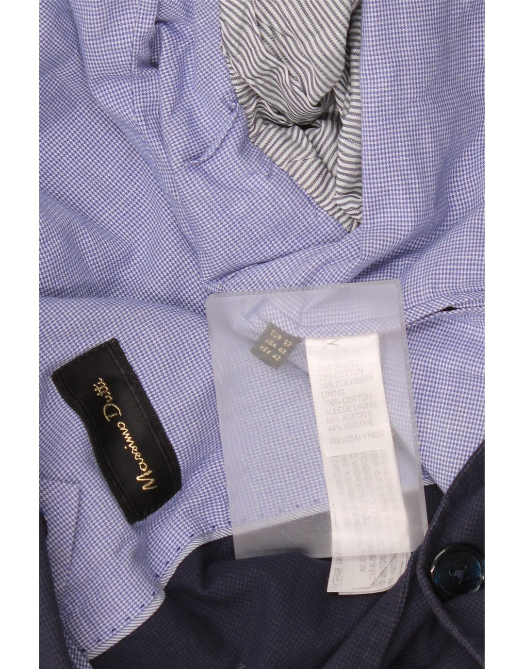 Massimo Dutti Ανδρικό σακάκι μπλέιζερ με 2 κουμπιά EU 52 Large Navy Blue Houndstooth