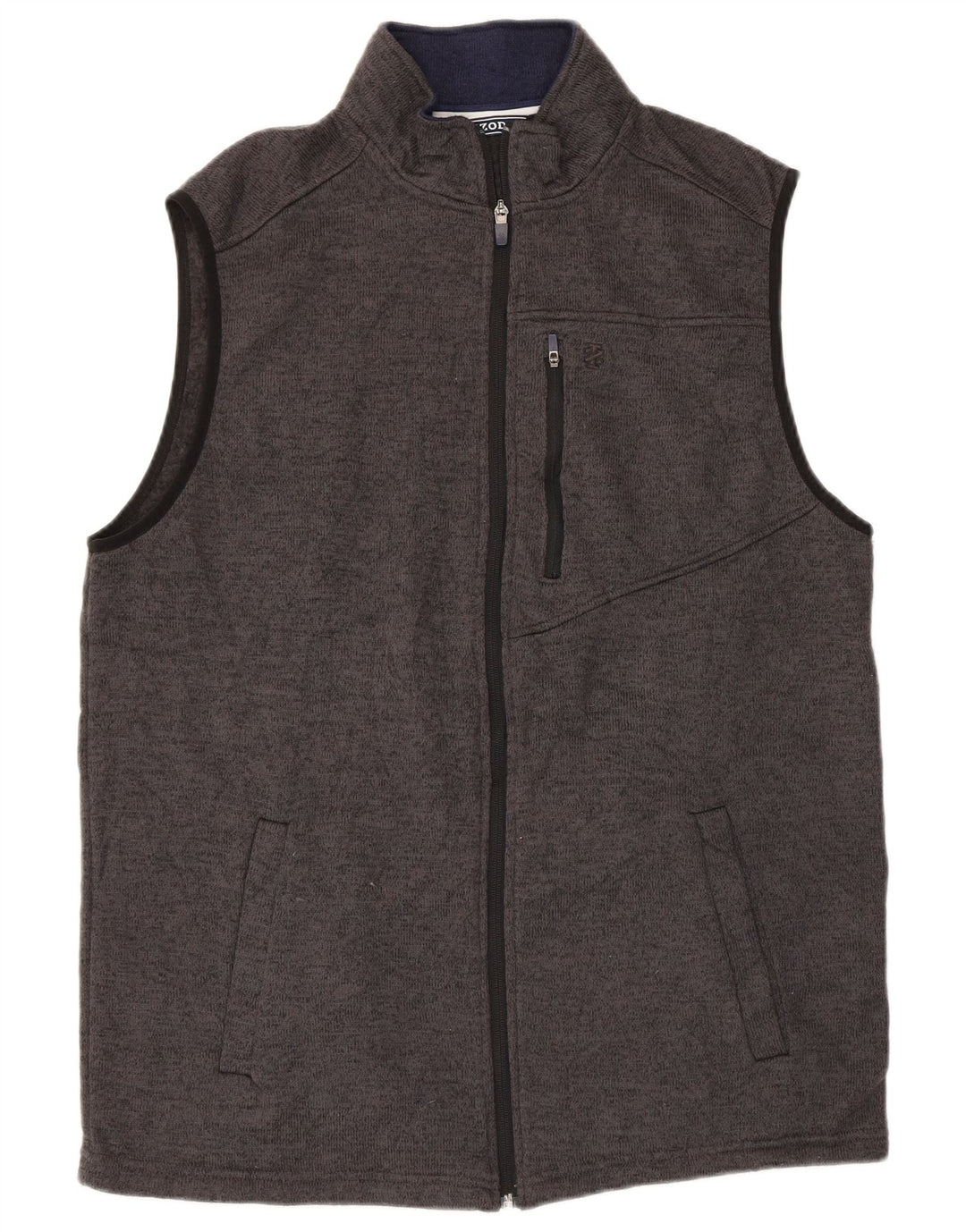 IZOD Mens Tall Sleeveless Tracksuit Top Jacket Large Grey Polyester