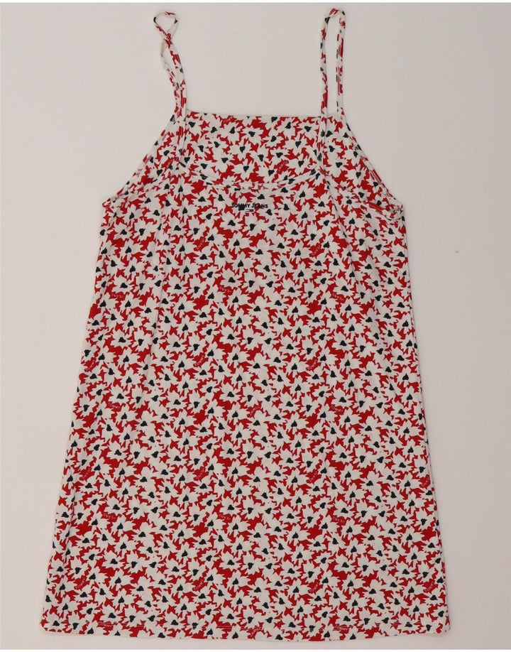 TOMMY HILFIGER Γυναικεία μπλούζα με Abstract Pattern Top UK 12 Medium Red