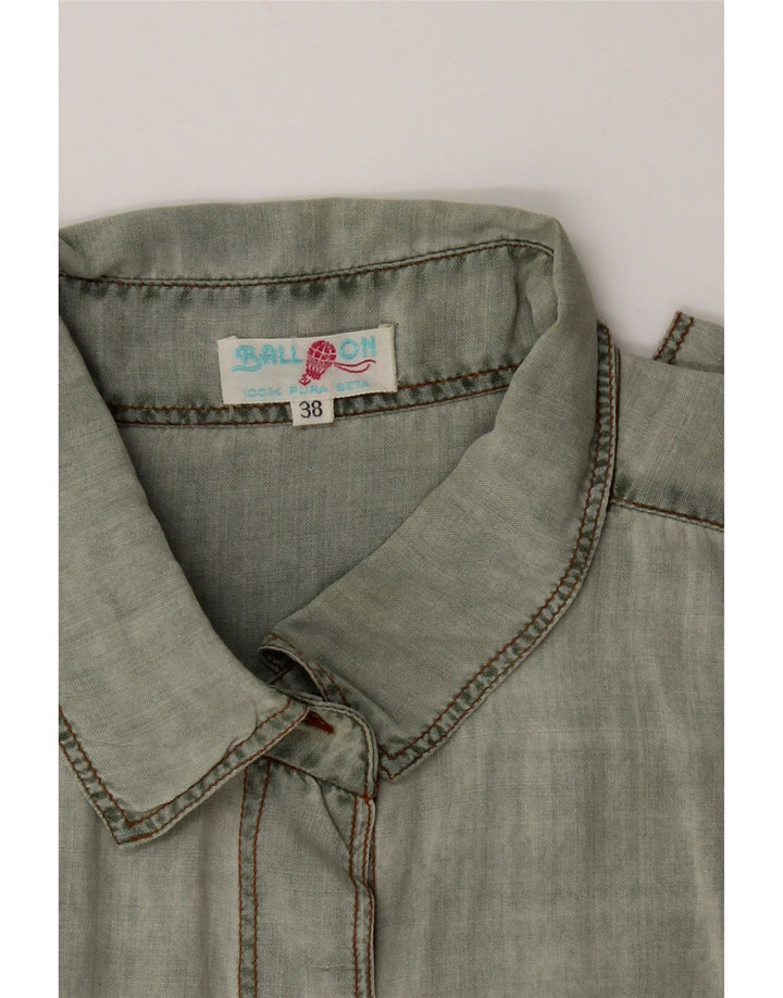 Μπάλα σε γυναικείο πουκάμισο μέγεθος 38 Μεσαίο πράσινο μετάξι