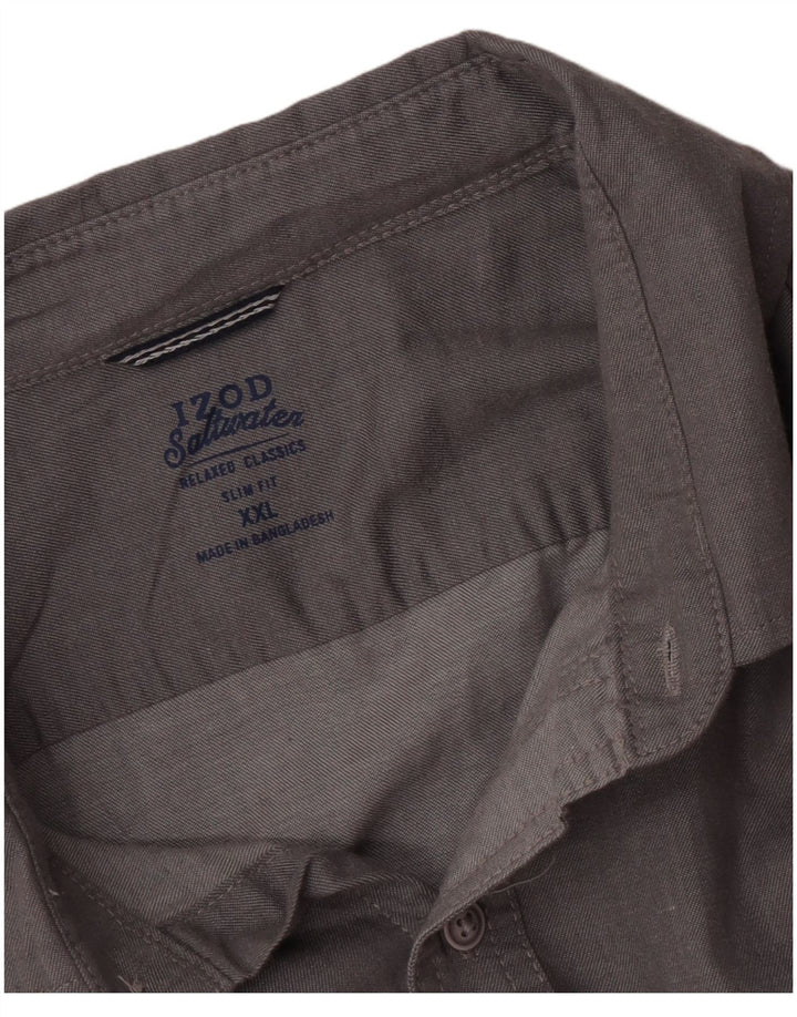 Ανδρικό πουκάμισο Izod Salt Water Slim Fit 2XL Γκρι