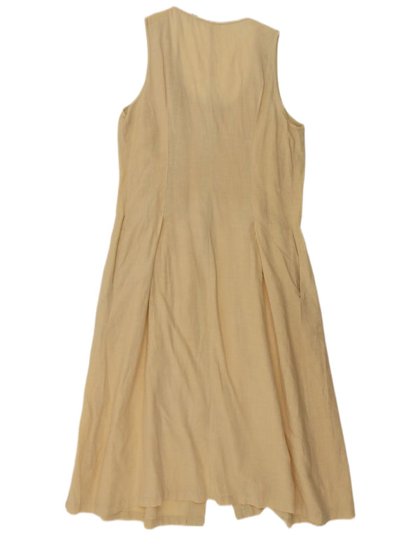 Vintage γυναικείο αμάνικο μάξι φόρεμα UK 14 Medium Yellow
