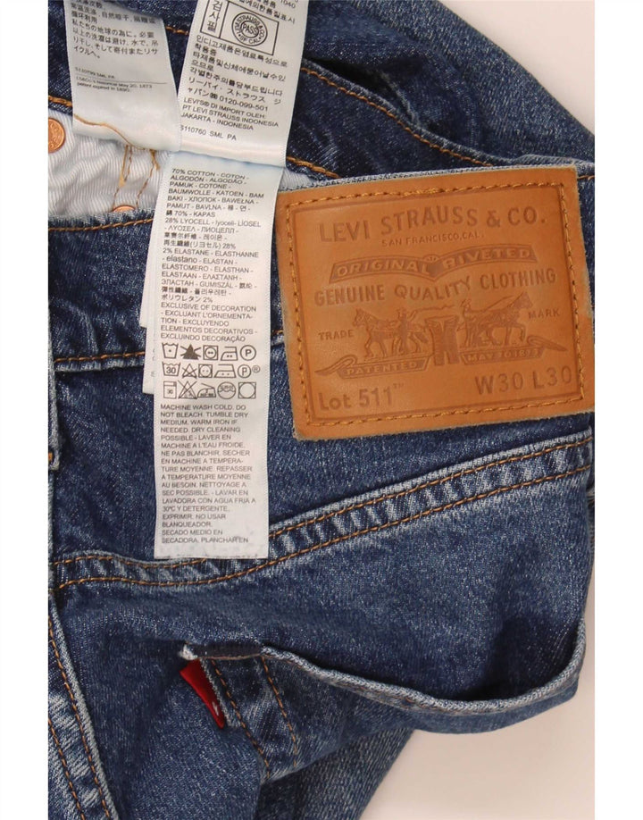 Levi's Mens 511 Slim Jeans W30 L30 Blue Cotton