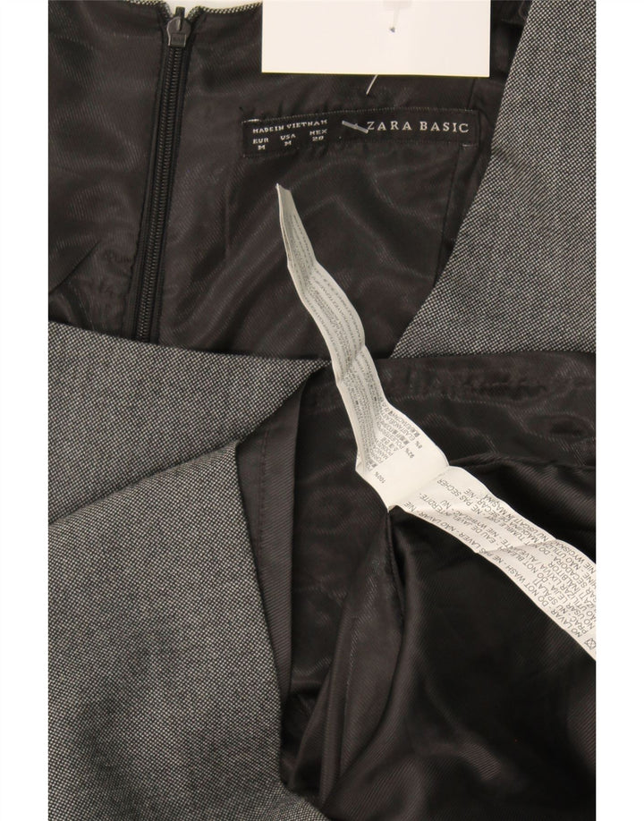 Zara Γυναικείο φόρεμα Peplum UK 12 Medium Grey Polyester