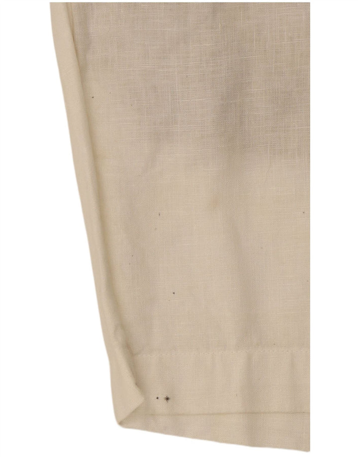 Zara Γυναικείο Σορτς Chino Small W30 Λευκό Λινό