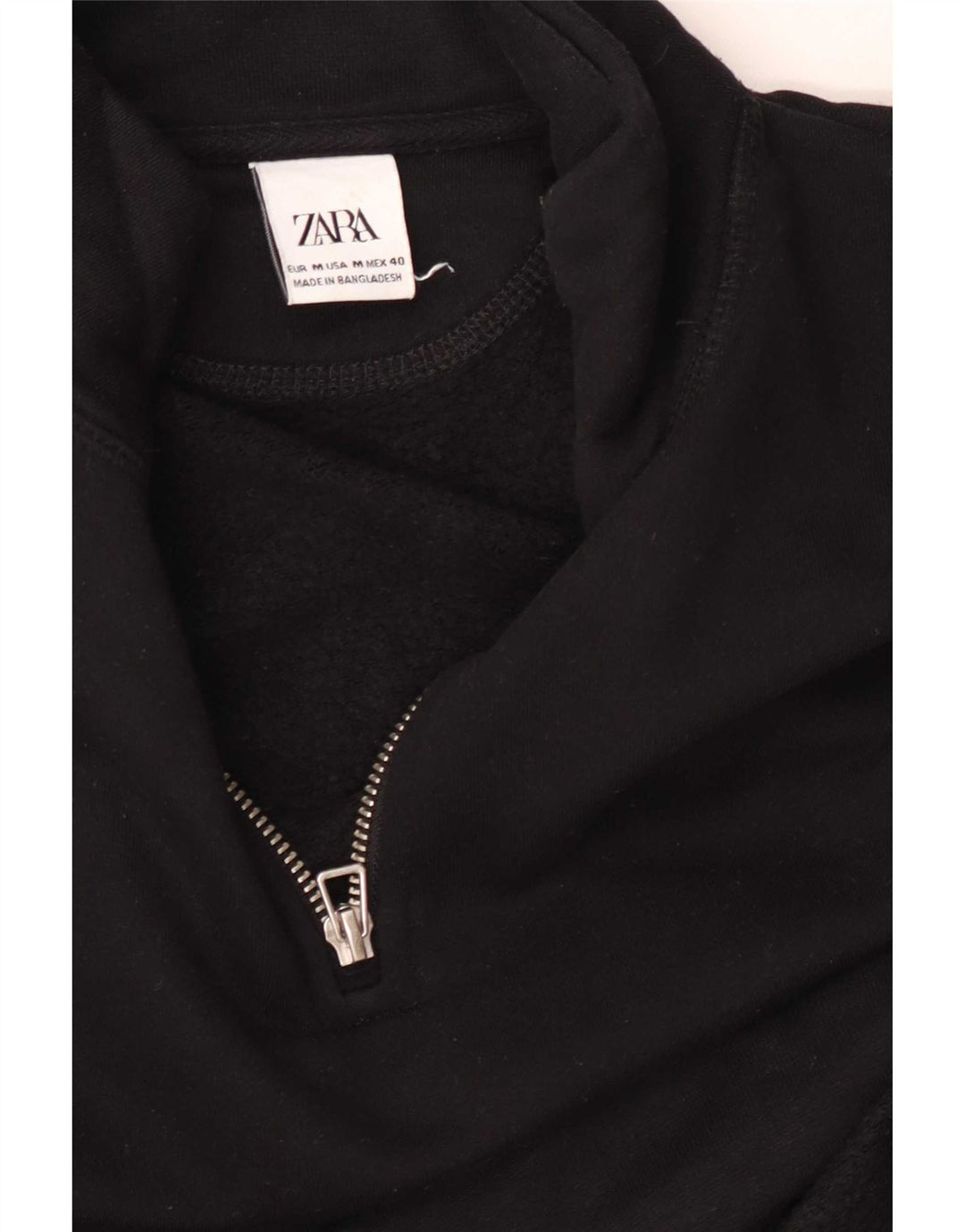 Ανδρικό φούτερ Zara με φερμουάρ, μεσαίο μαύρο