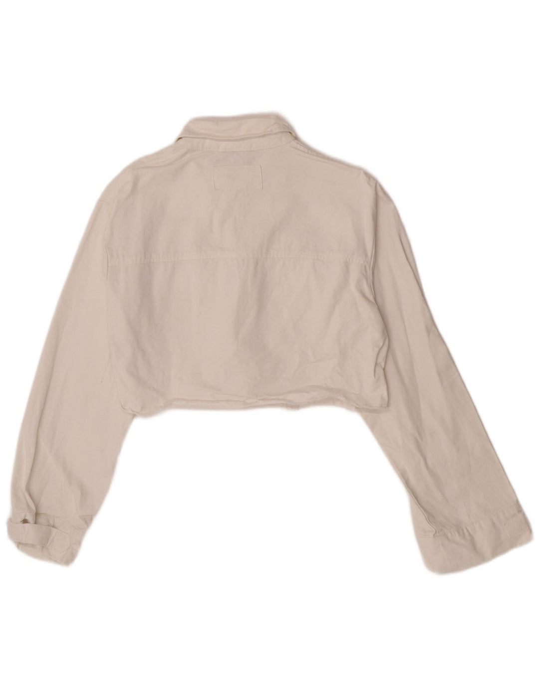 Vintage Γυναικείο Crop Τζιν Μπουφάν UK 10 Small White Cotton