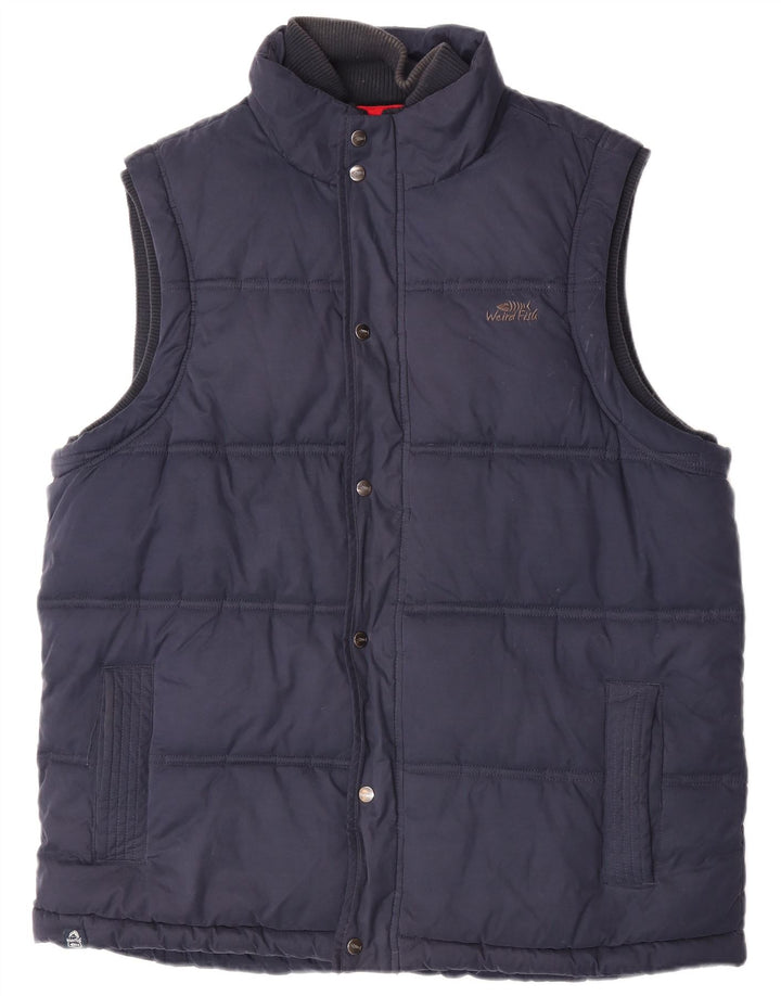 Weird Fish Mens Padded Gilet UK 42 XL Navy Blue Polyester