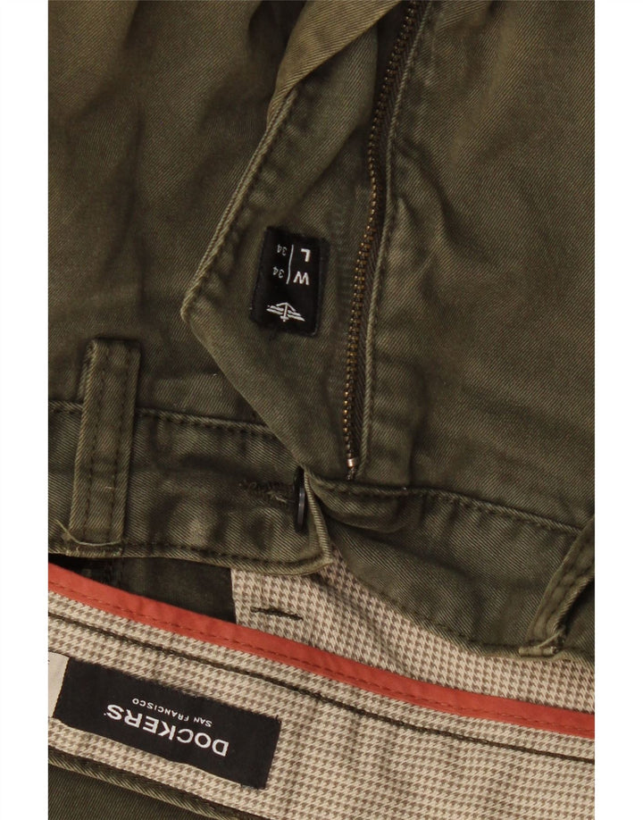 DOCKERS Ανδρικό ίσιο παντελόνι Chino W34 L30 Χακί Βαμβακερό