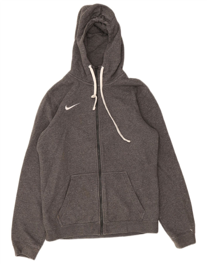 Ανδρικό πουλόβερ Nike με φερμουάρ, μικρό γκρι βαμβακερό